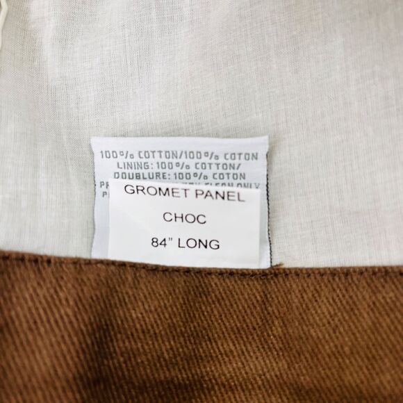 Restoration Hardware Brushed Twill Grommet Drapery Panel Chocolate Brown 50 X 84 - Picture 5 of 5